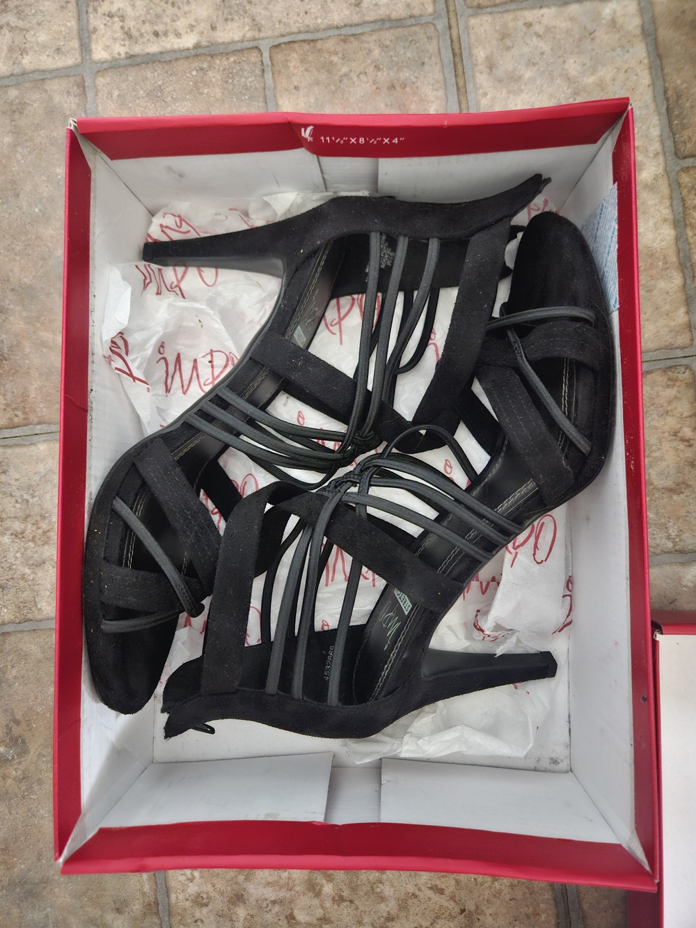 Impo Black Strappy Stiletto Heels
